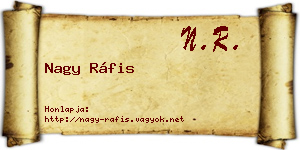Nagy Ráfis névjegykártya